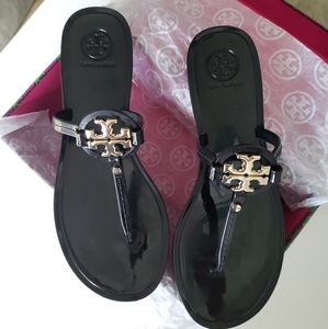 🎀Tory Burch Mini Miller Jelly Thong Sandals Black